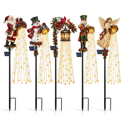 Christmas garden stake design assortment on white background
