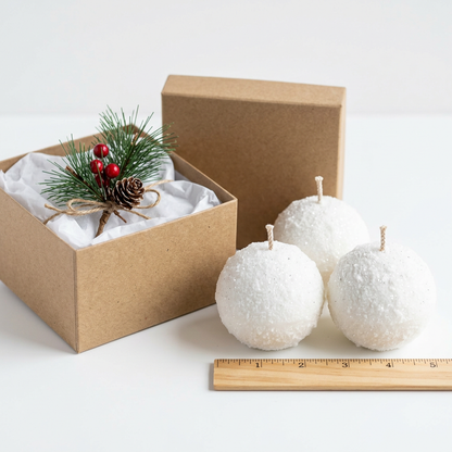 Snowball Candle Set - Components Flat Lay