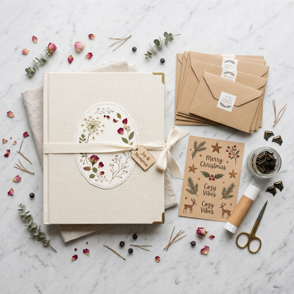 Christmas Scrapbook Set - Marble Top Down