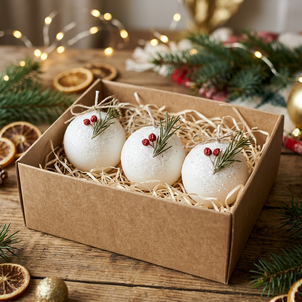 Christmas Snowball Sphere Candle Gift Set - Hero Shot
