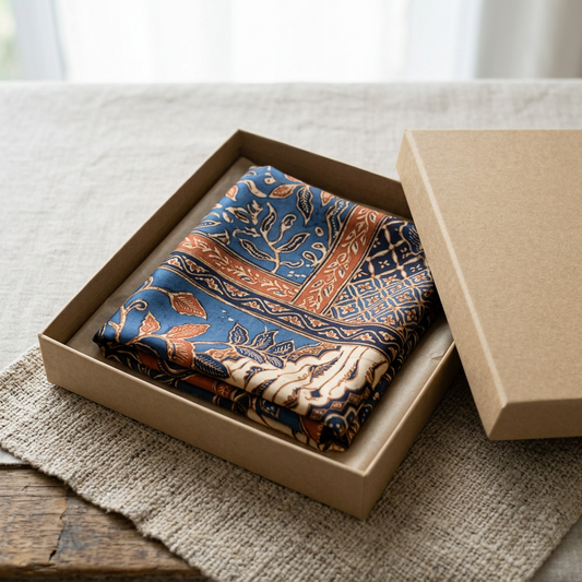 Hand-Dyed Batik Silk Scarf Gift Set - Hero Shot