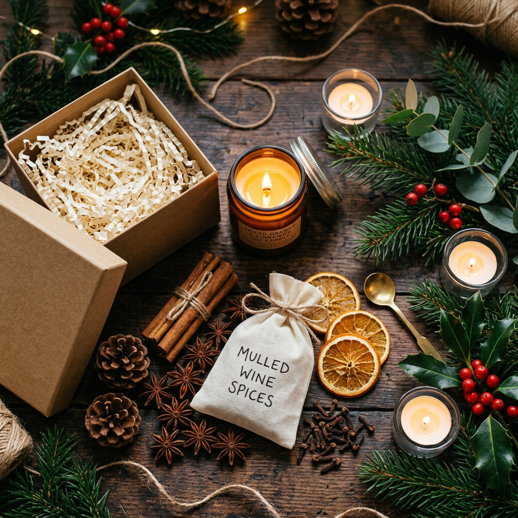 Christmas Aromatherapy Gift Set - Lifestyle Flat Lay