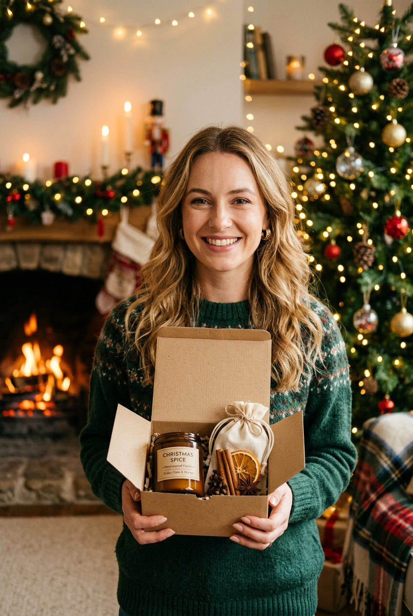 Model Holding Christmas Gift Set - Shot 1