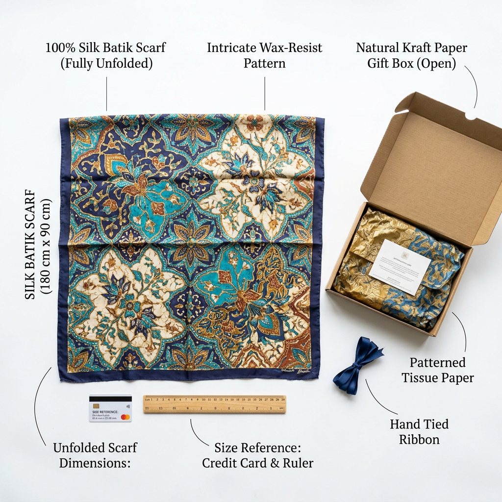 Batik Scarf Set - Components Flat Lay
