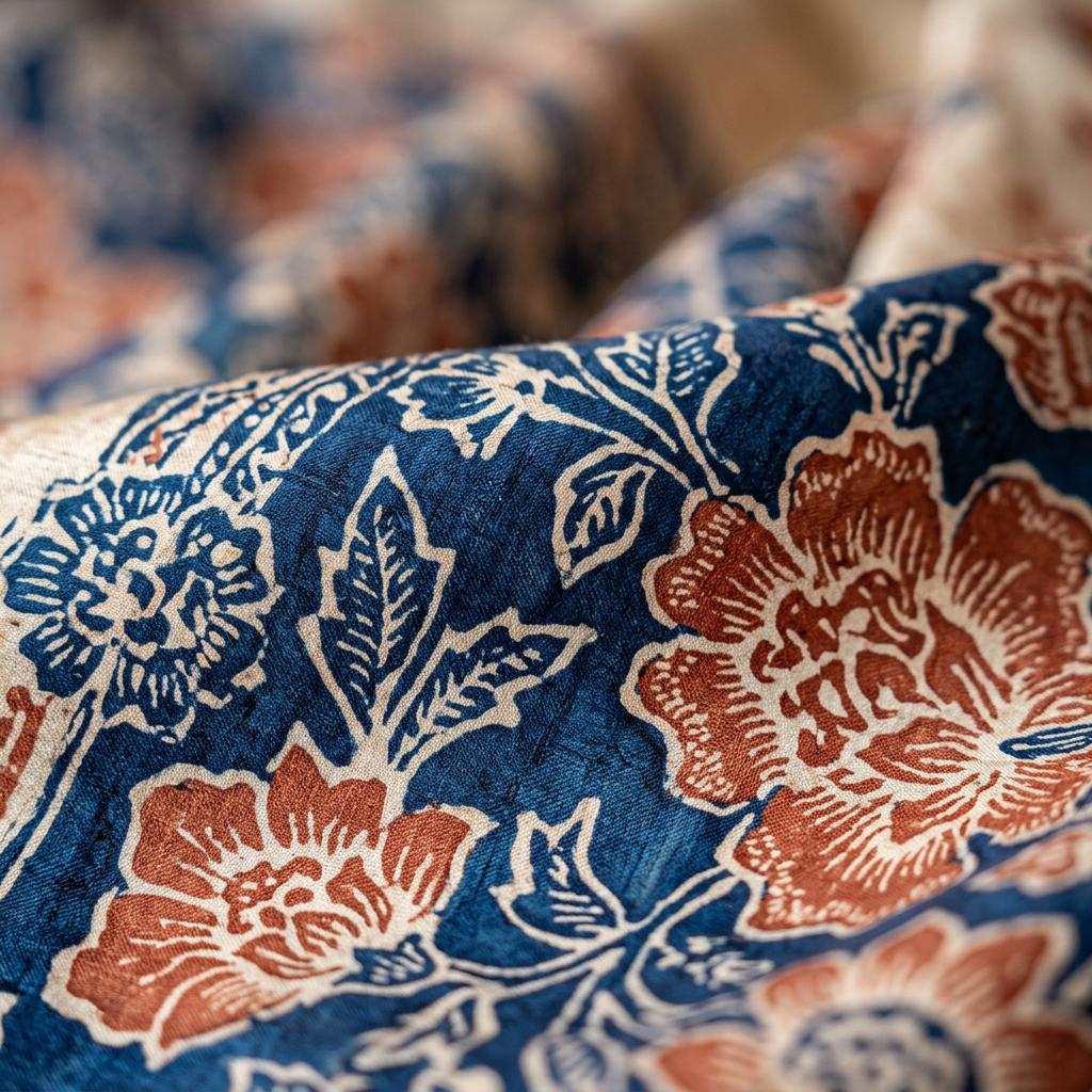 Batik Silk Fabric Texture Detail