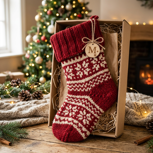 Handmade Knitted Christmas Stocking Gift Set - Hero Shot