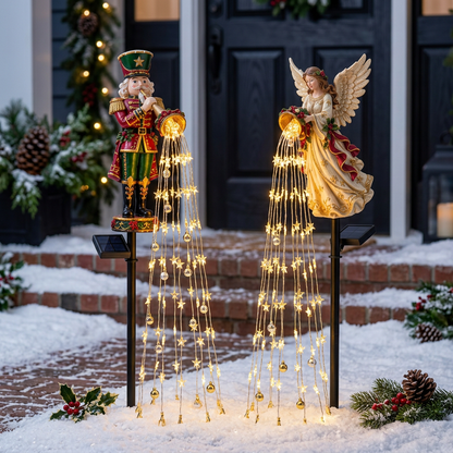 Nutcracker and angel cascade garden stake design references