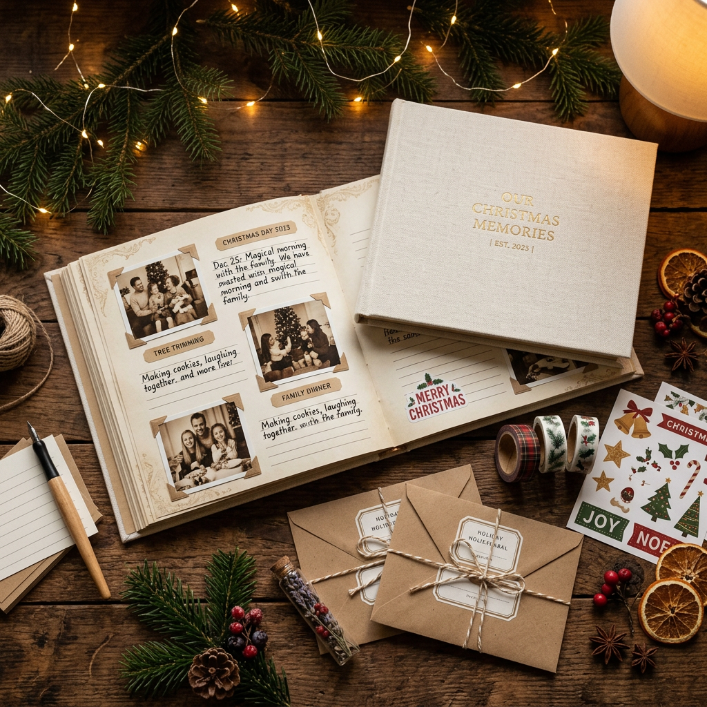 Christmas Scrapbook Gift Set - Lifestyle Flat Lay
