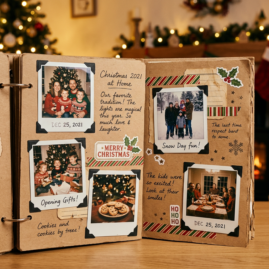 Scrapbook Interior Pages with Photos Detail